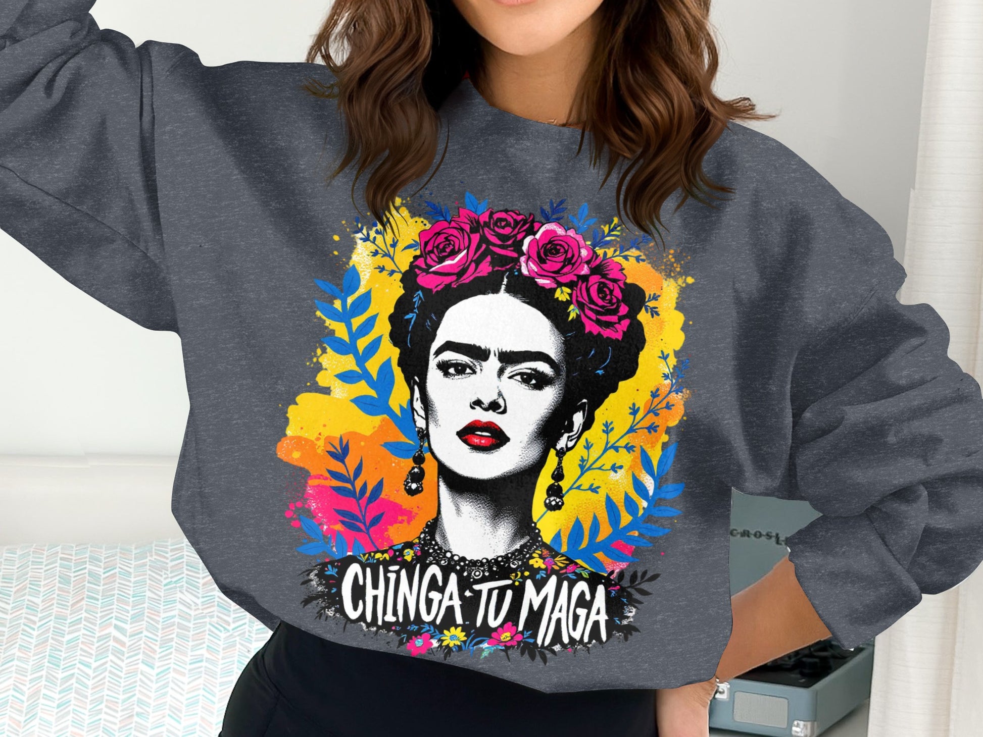 Colorful Frida Kahlo Artistic Graphic Sweatshirt product