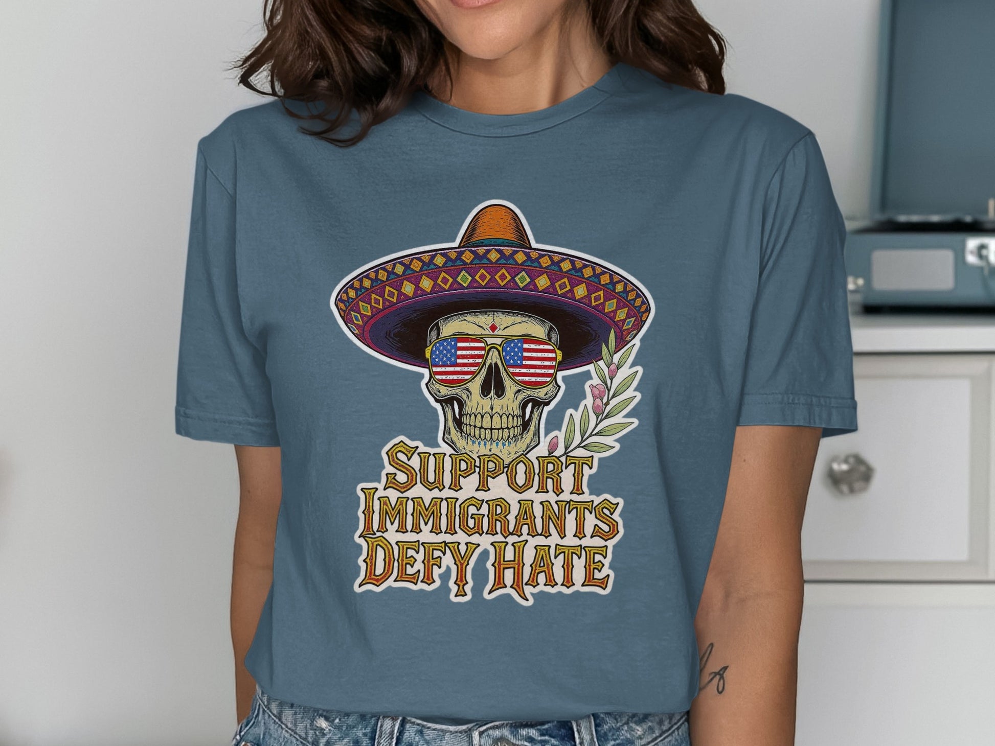 Support Immigrants Defy Hate Graphic T-Shirt product