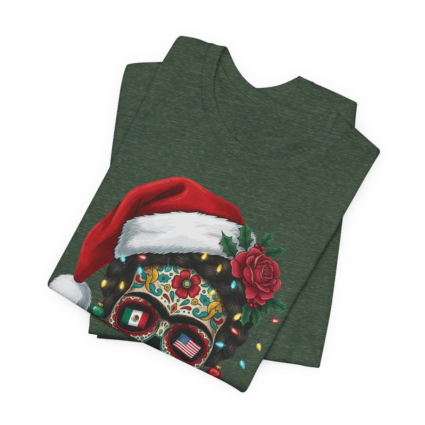 Christmas Sugar Skull T-Shirt — "Merry Resistance to All" Holiday Tee