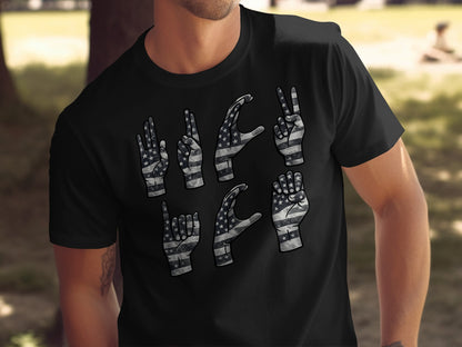 American Sign Language Flag Design Graphic Tee
