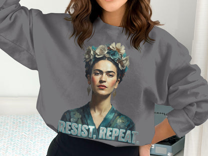 Powerful Resist Repeat Frida Kahlo Inspired Sweatshirt