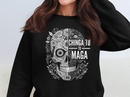 Chinga Tu Maga Skull Design Sweatshirt product
