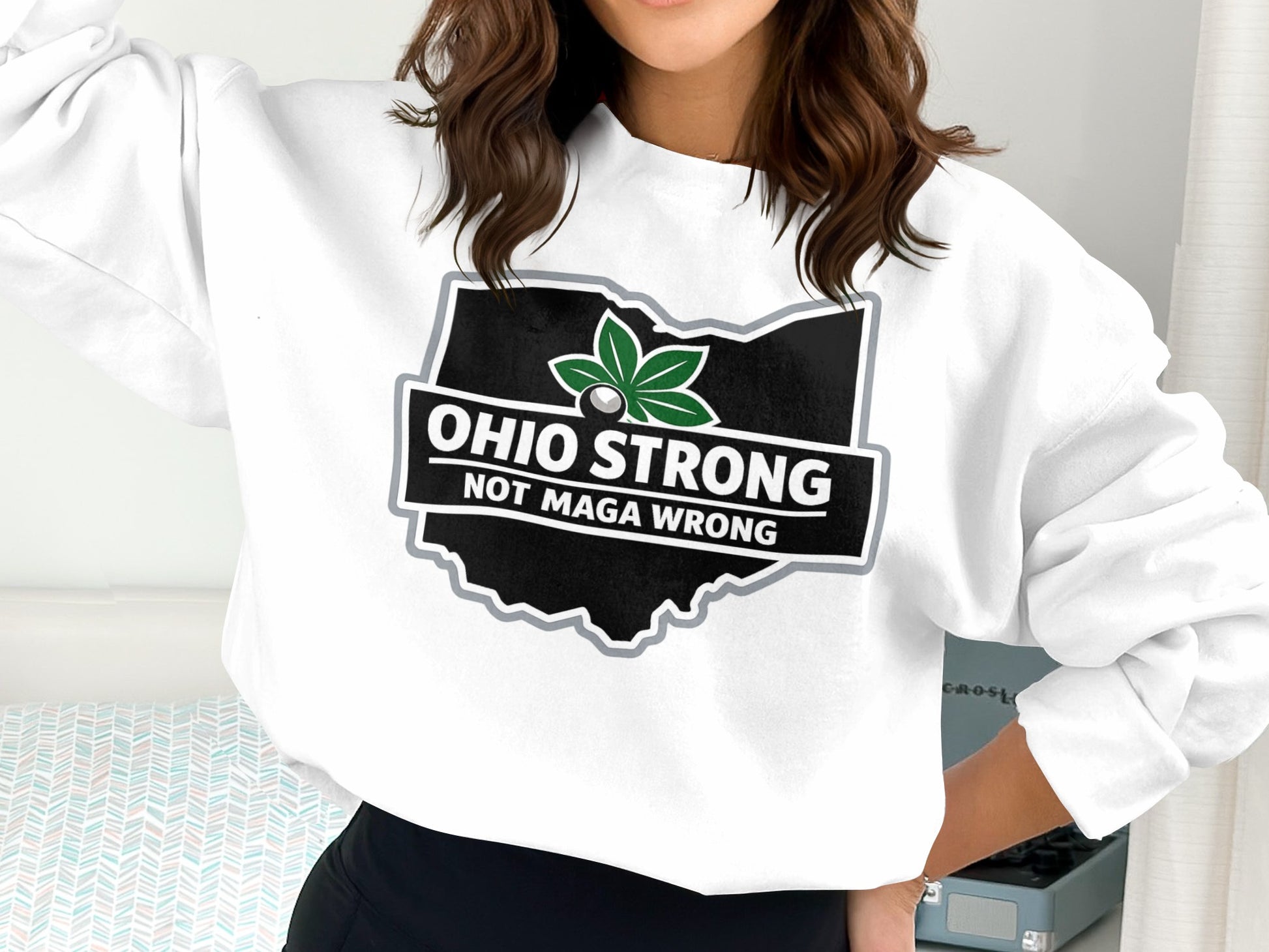 Ohio Strong Not Maga Wrong Graphic Sweatshirt Top