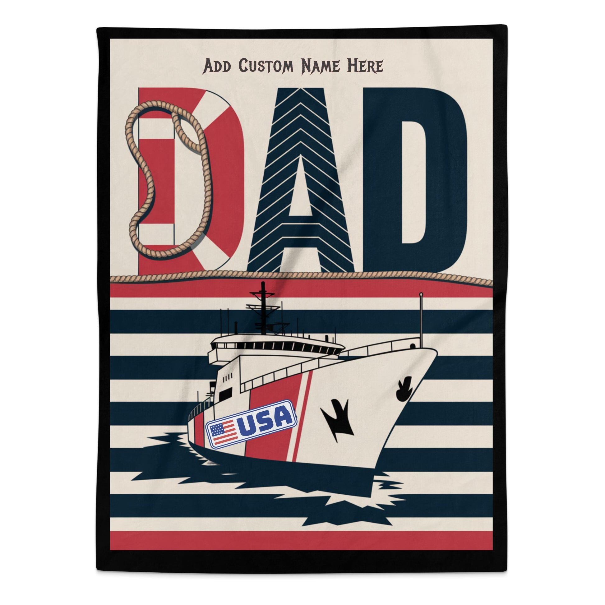Personalized Dad Nautical Boat Themed Blanket product