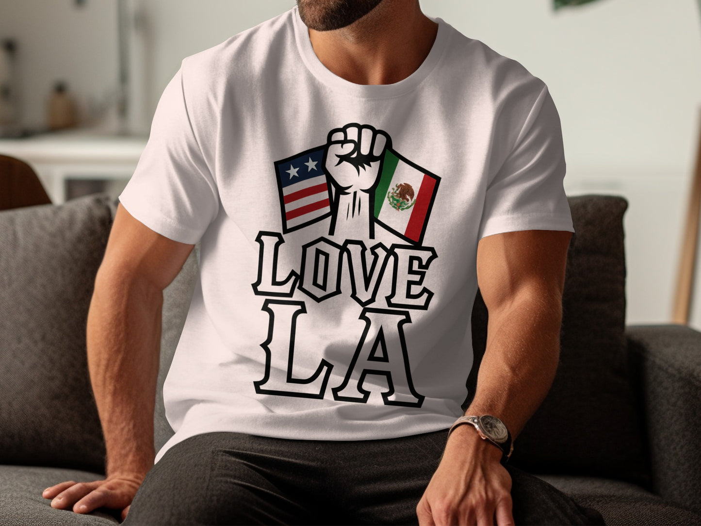 Love LA with Flags Design Printed T-Shirt product