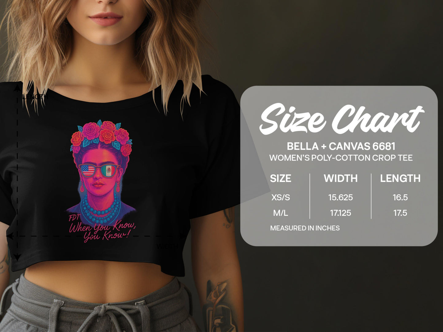 Vintage Frida Kahlo Art Graphic Women's Crop Tee product