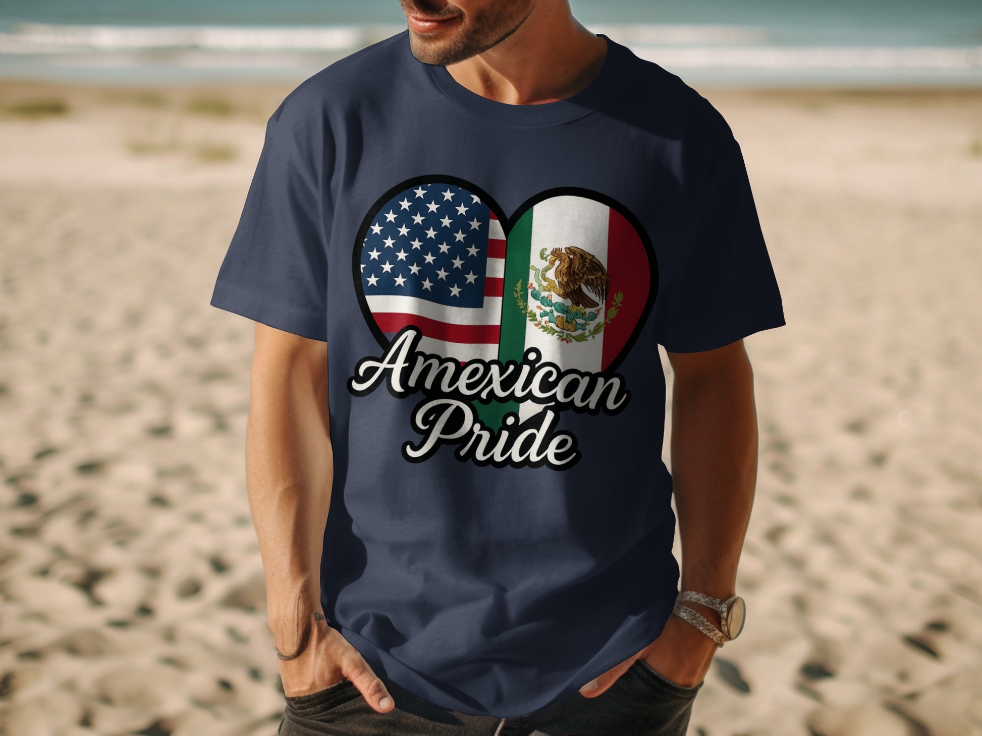 Amexican Pride Heart Flags Design Shirt product