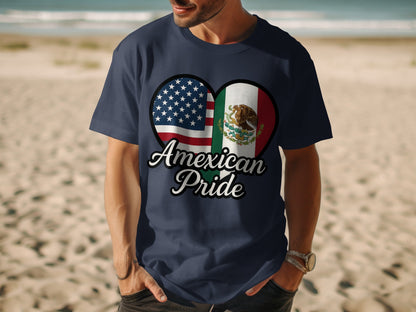 Amexican Pride Heart Flags Design Shirt product