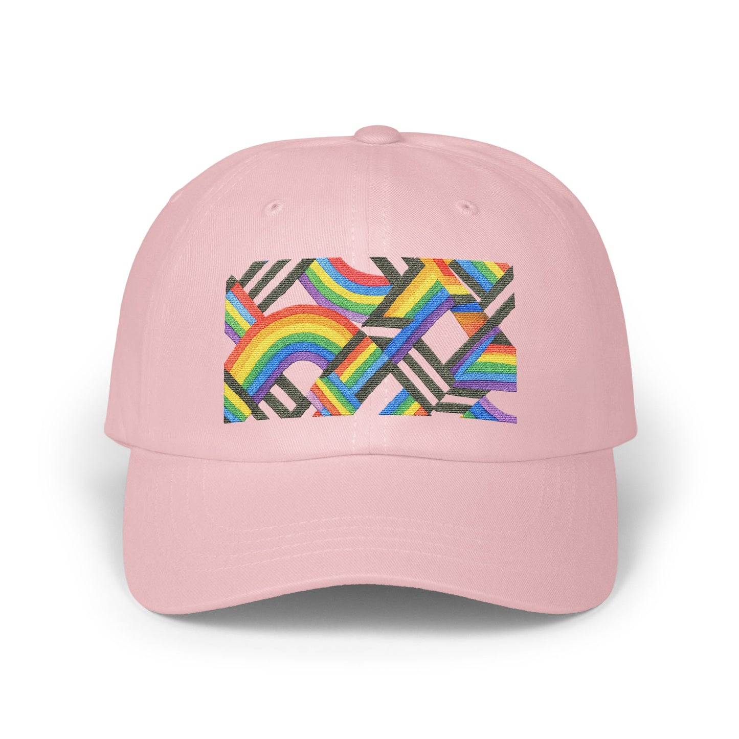Colorful Geometric Rainbow Pattern Pink Hat product