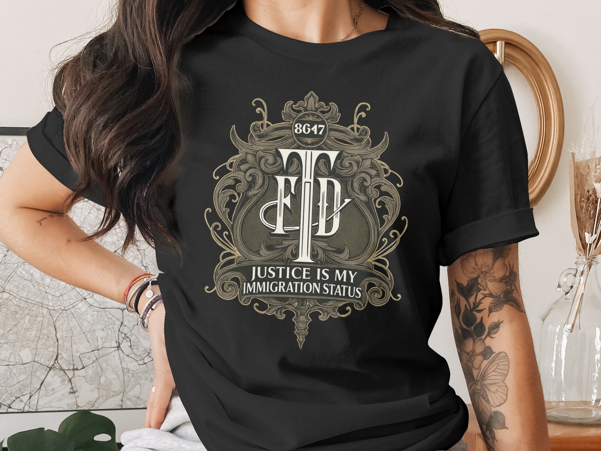 Justice Is My Immigration Status Tee Shirt product