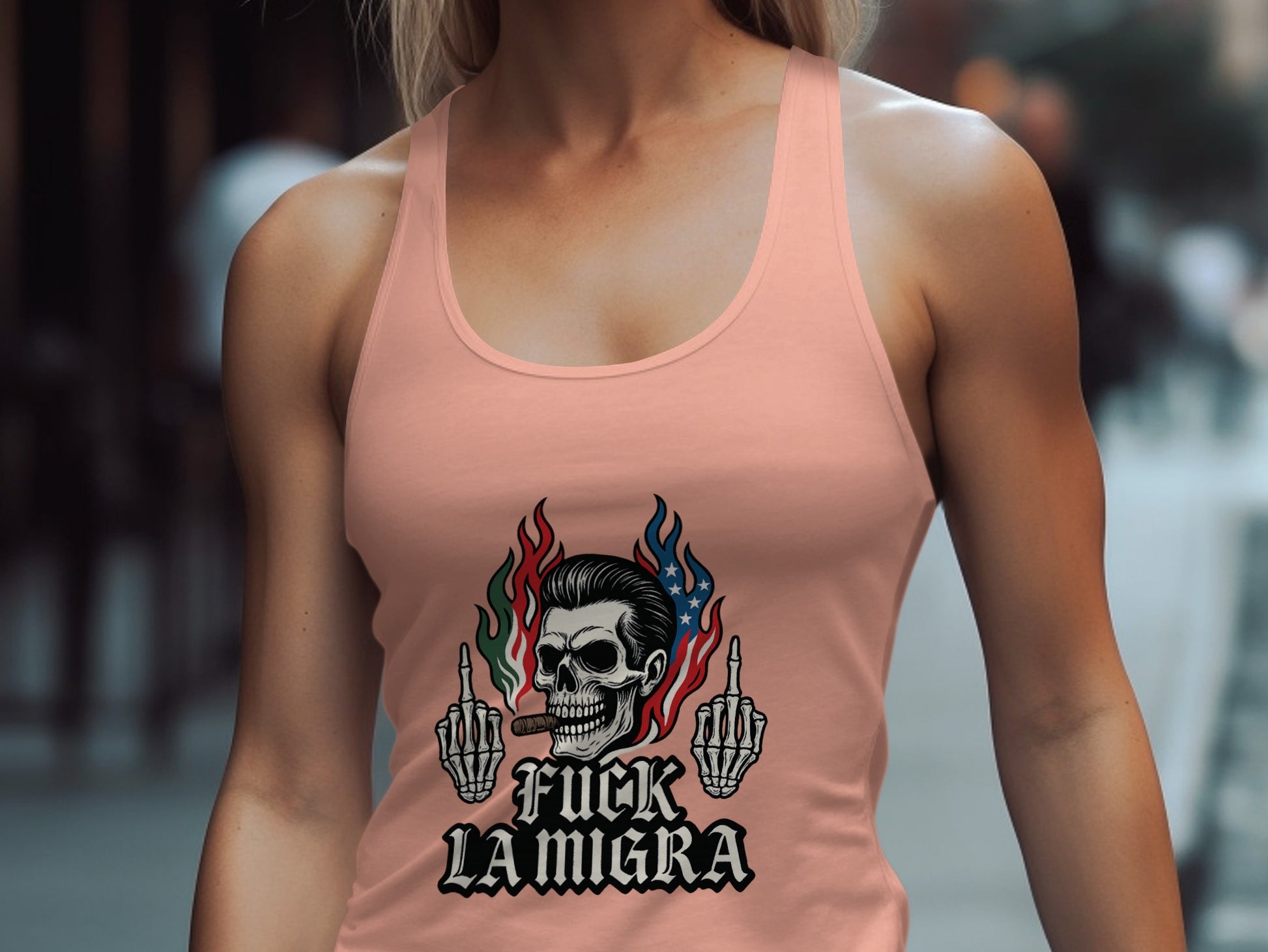 Stylish Rebellious Skull Graphic Tank Top product