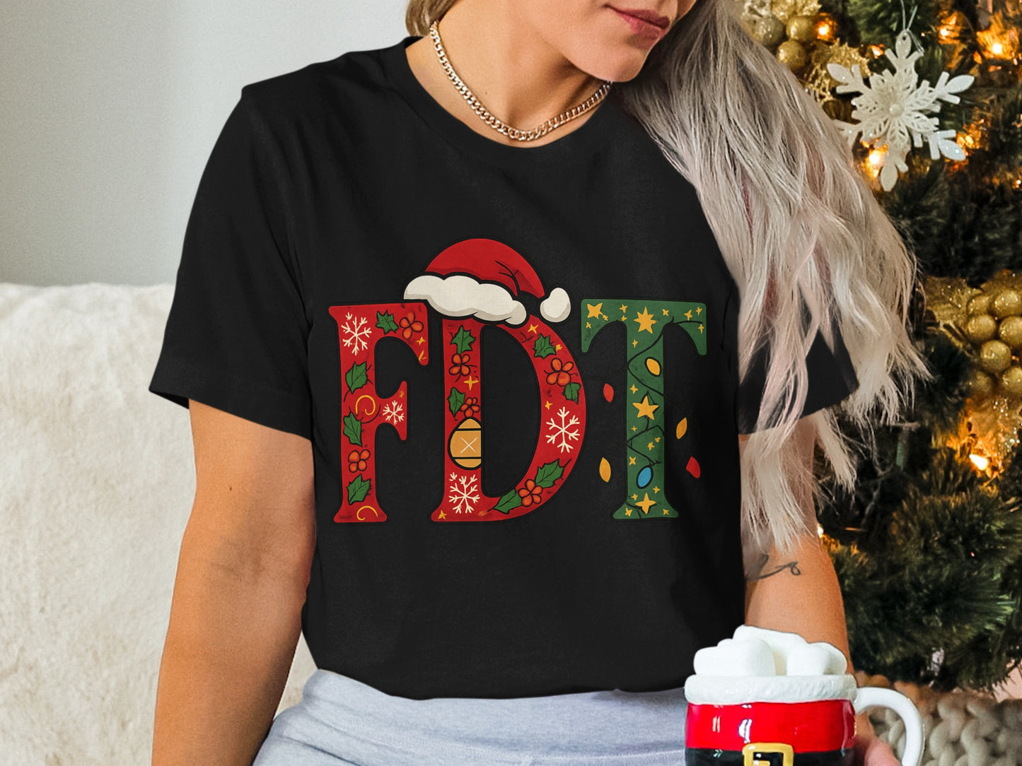 Christmas Festive FDT Graphic T-Shirt Holiday Apparel