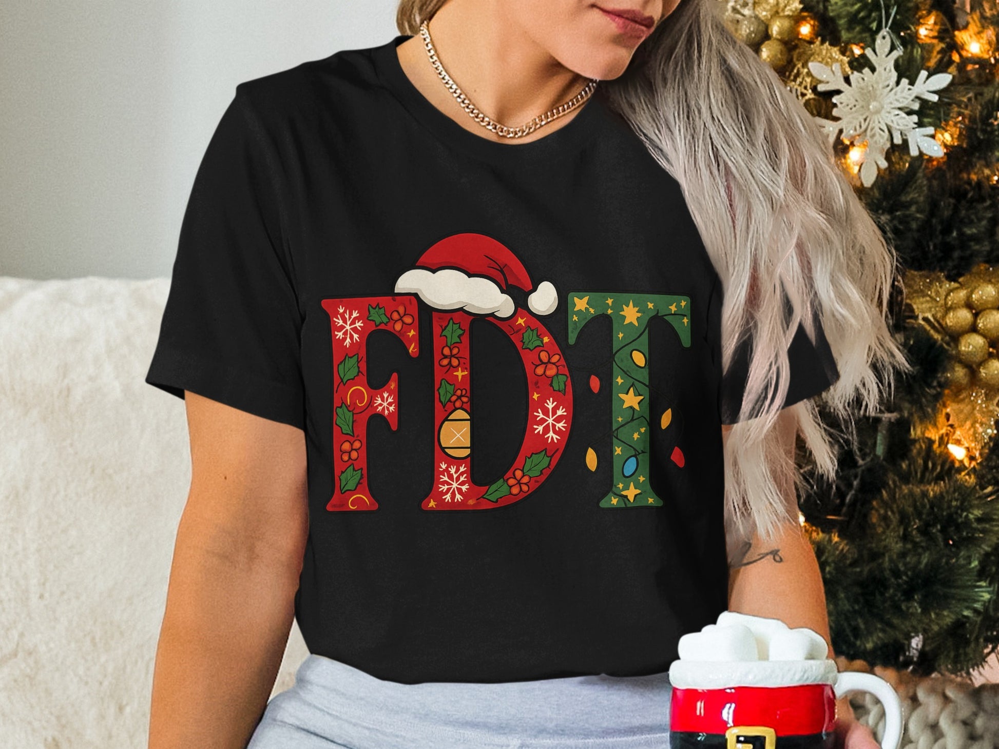 Christmas Festive FDT Graphic T-Shirt Holiday Apparel