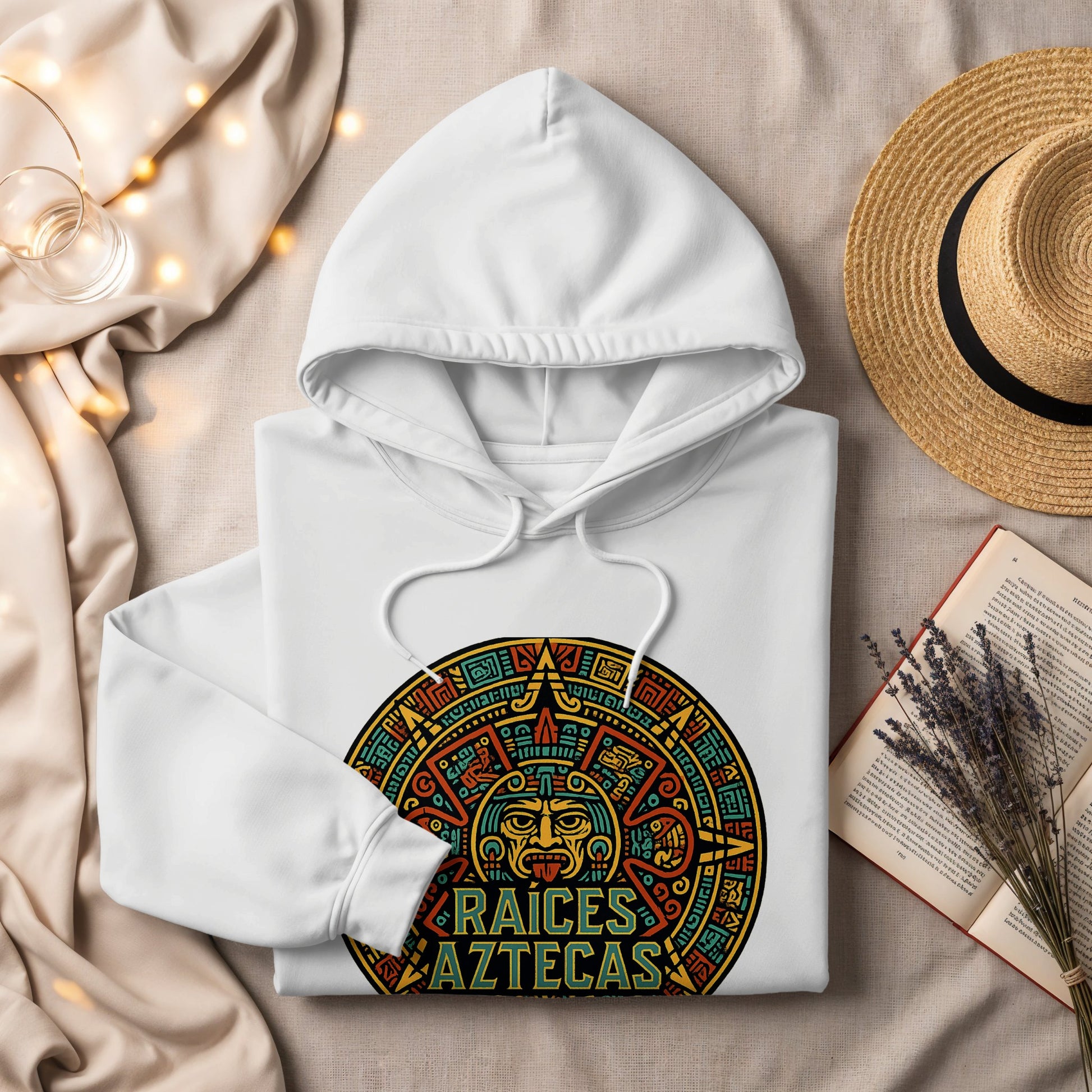 Raíces Aztecas Hoodie With Colorful Aztec Theme product