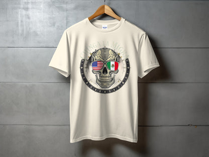 Chinga La Migra Skull Flag Sunglasses T-Shirt product