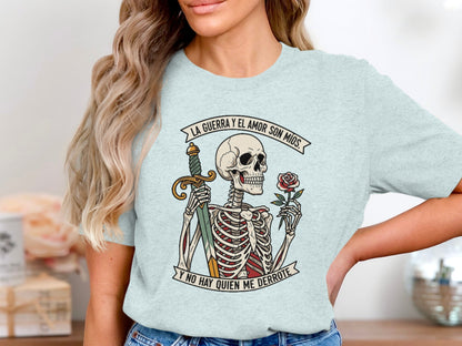 Skeleton Warrior Rose Printed Short Sleeve T-Shirt product type