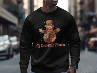 Joy Comes In Pieces Snowman Sweatshirt