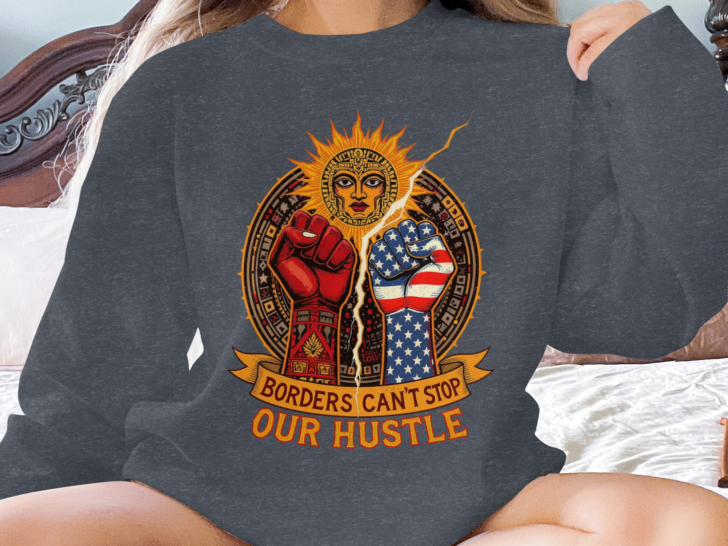 Borders Can't Stop Our Hustle Graphic Sweatshirt product