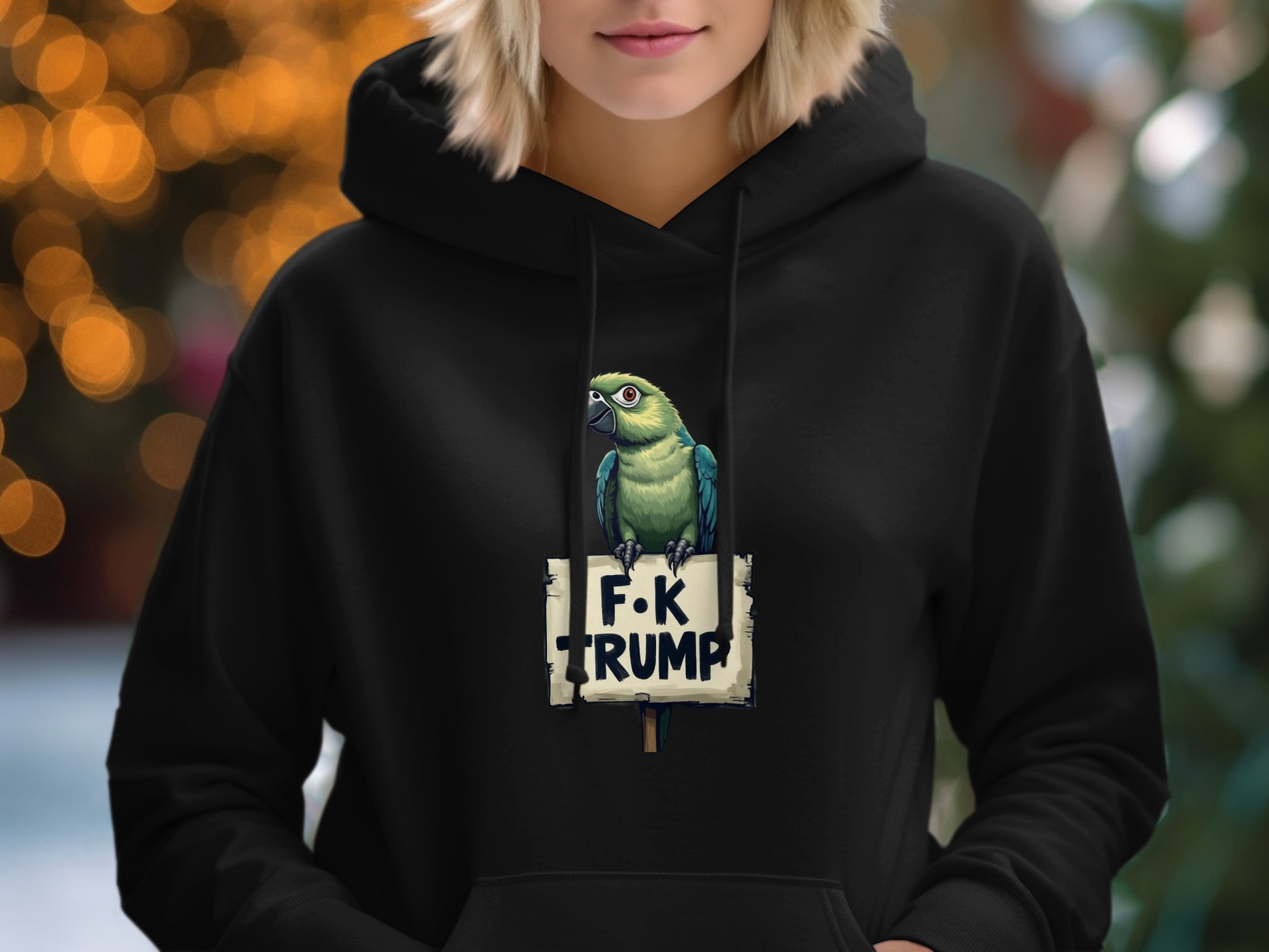 F K Trump Parrot Hoodie Bold Statement Product
