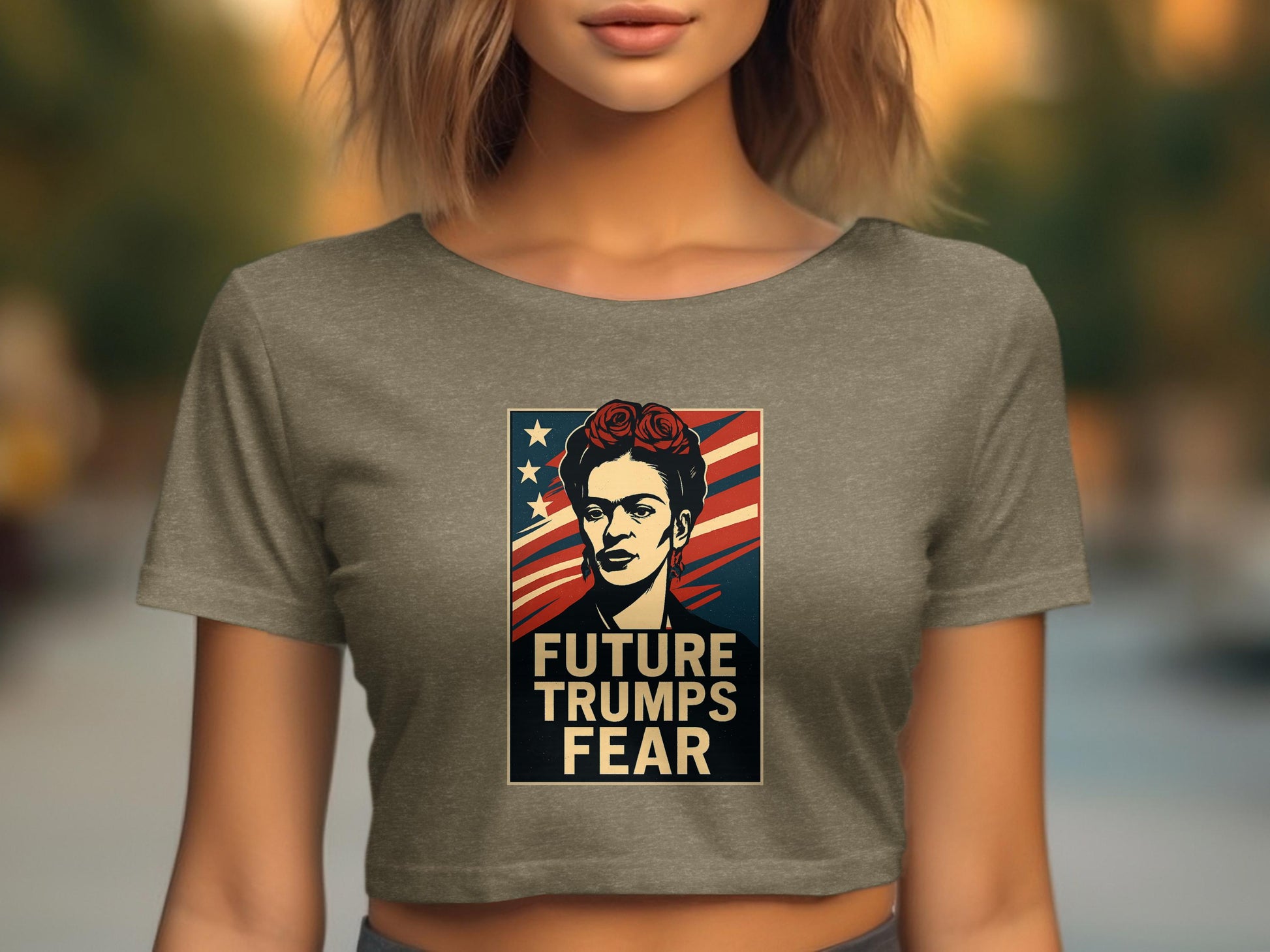 Future Trumps Fear Graphic Design Crop Top product type