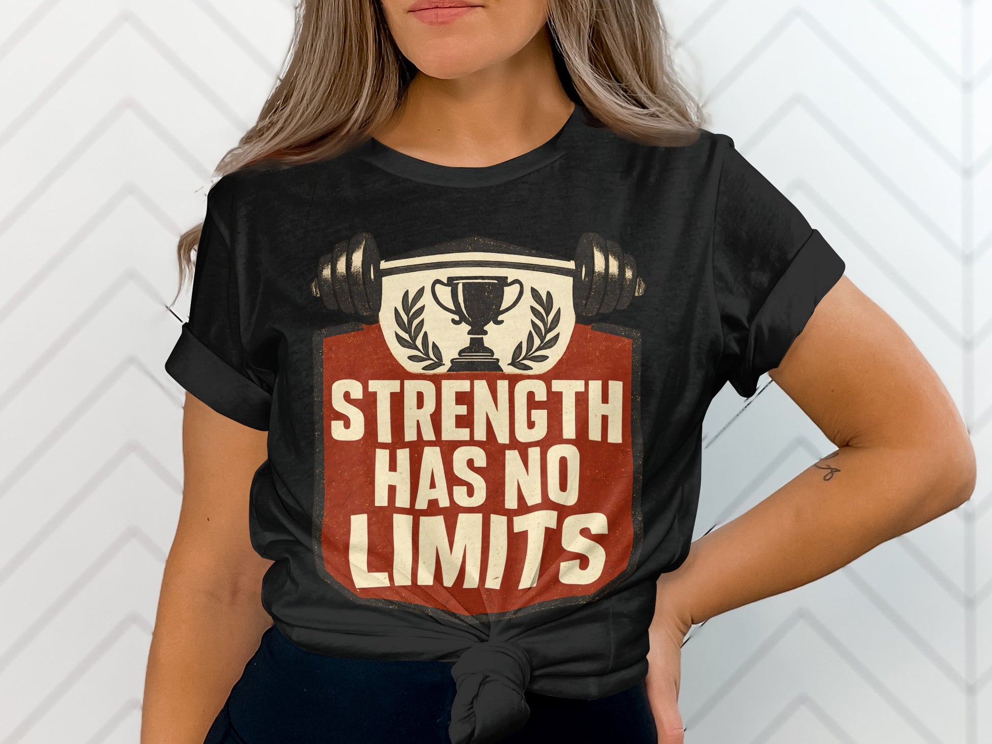 Strength Has No Limits Motivational Graphic Tee