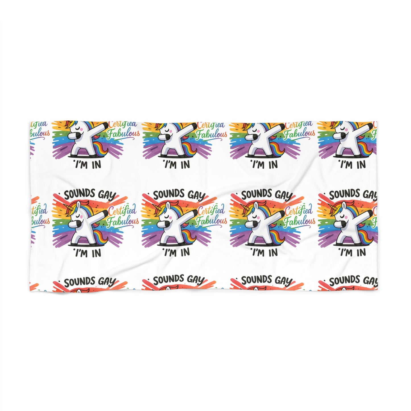 Pride Fabulous Unicorn Beach Towel - Vibrant & Fun, LGBTQ+ Pride, Summer Necessity, Poolside Chill, Gift for Beach Lovers