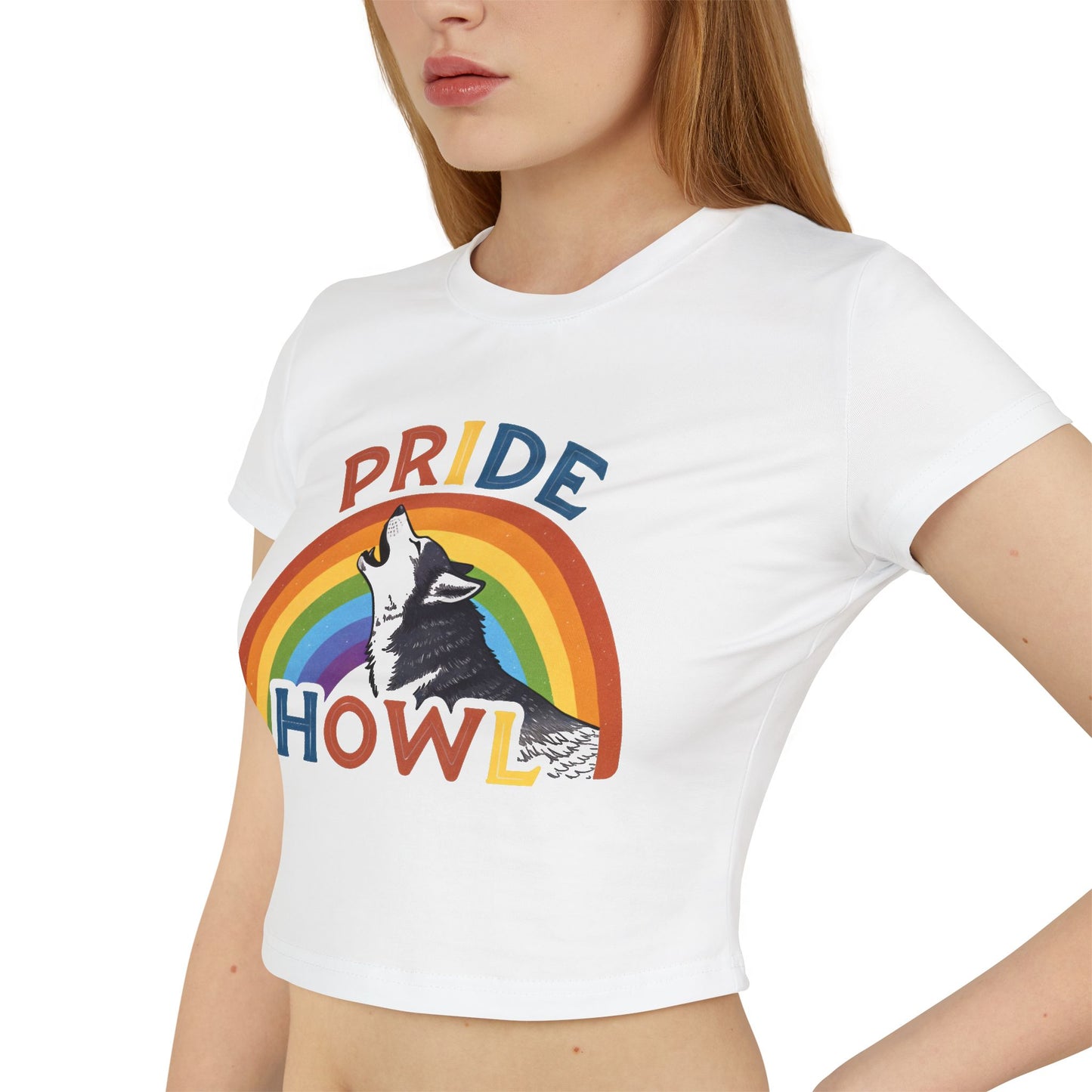 Pride Howl Women's Baby Tee - Celebrate LGBTQ+ Spirit