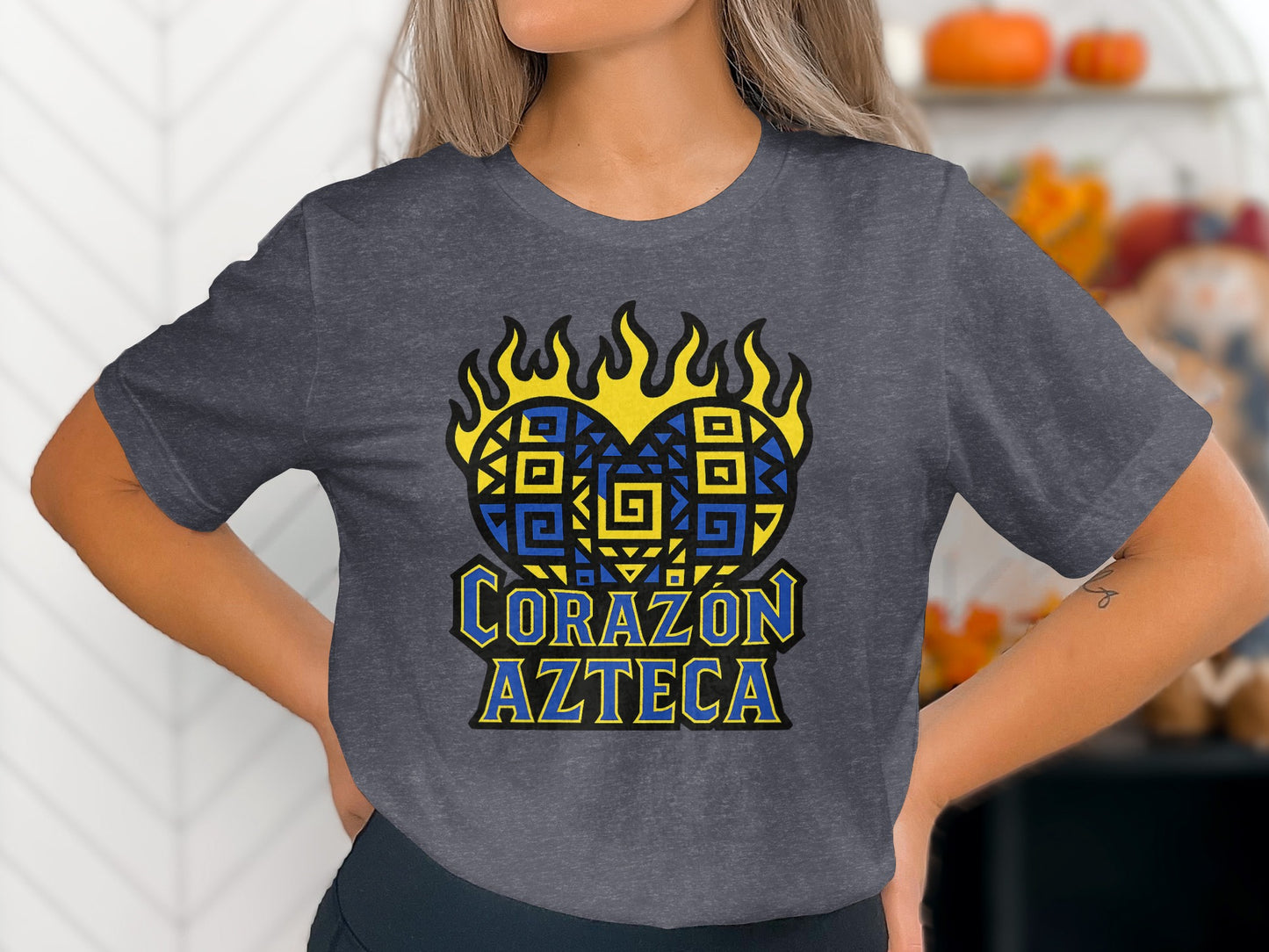 Corazón Azteca Graphic T-Shirt Stylish Apparel Product Type