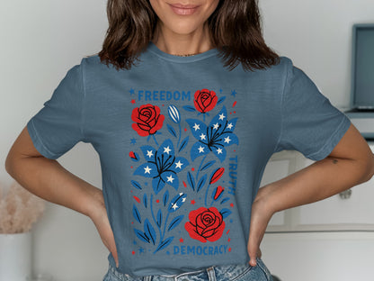 Freedom Truth Democracy Floral Graphic T-Shirt product