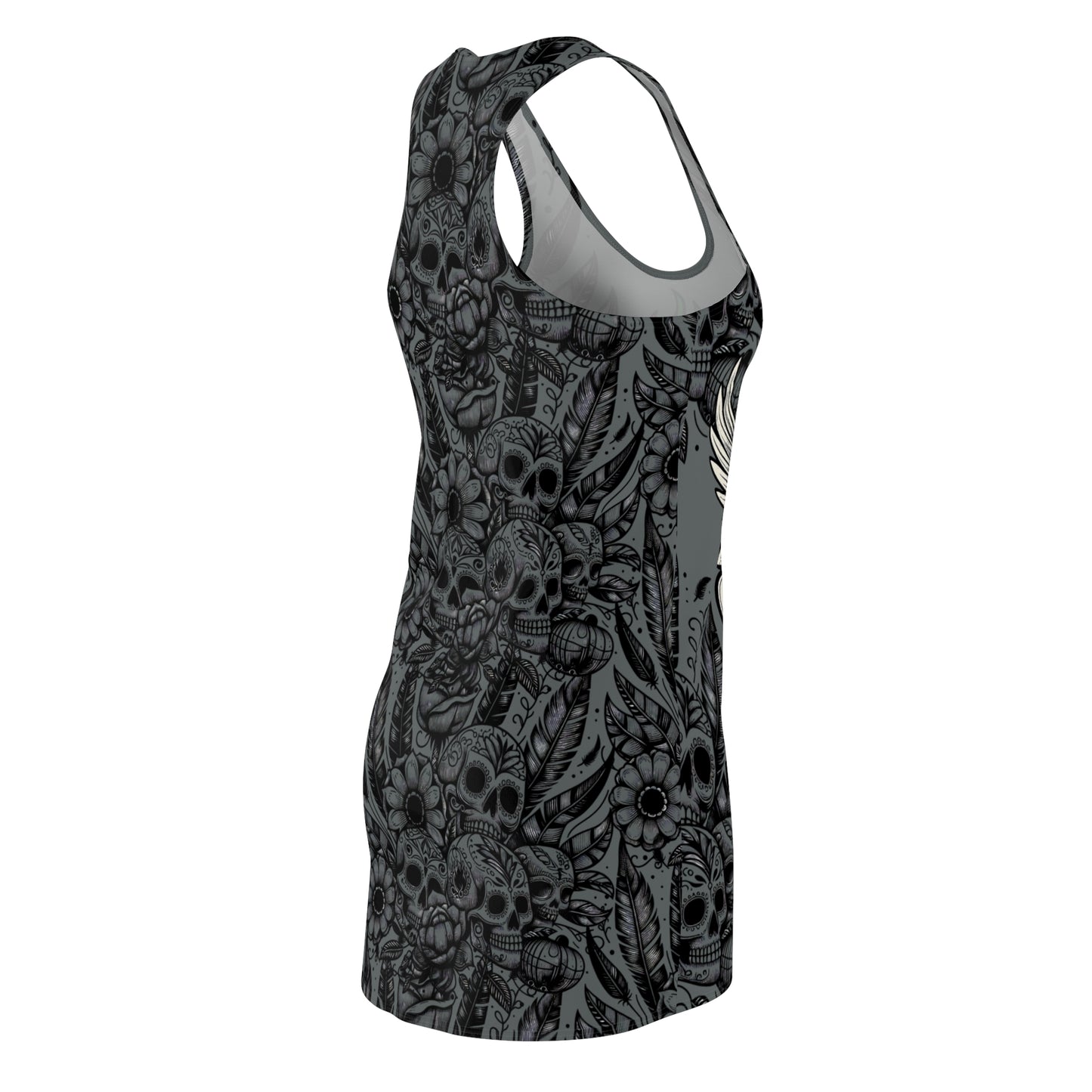 CHINGA Tu maga dress Edgy Women's Racerback Dress with Skull Design, Alternative Fashion, Casual Summer Dress, Festival Outfit, Unique Gift Idea