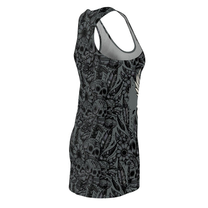 CHINGA Tu maga dress Edgy Women's Racerback Dress with Skull Design, Alternative Fashion, Casual Summer Dress, Festival Outfit, Unique Gift Idea