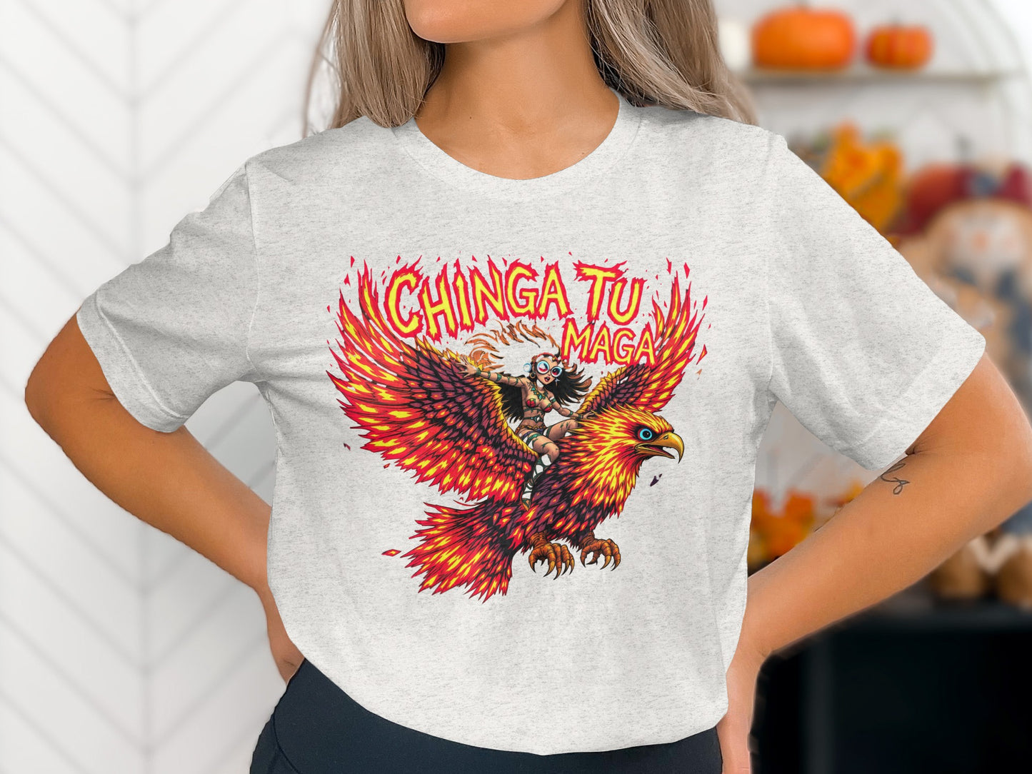 Vibrant Eagle Graphic Design Chinga Tu Maga T-shirt product type