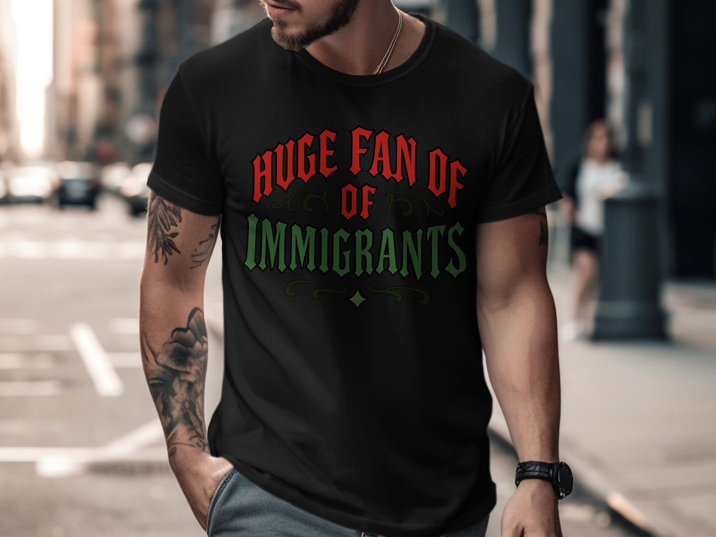 Huge Fan of Immigrants Graphic Statement Shirt