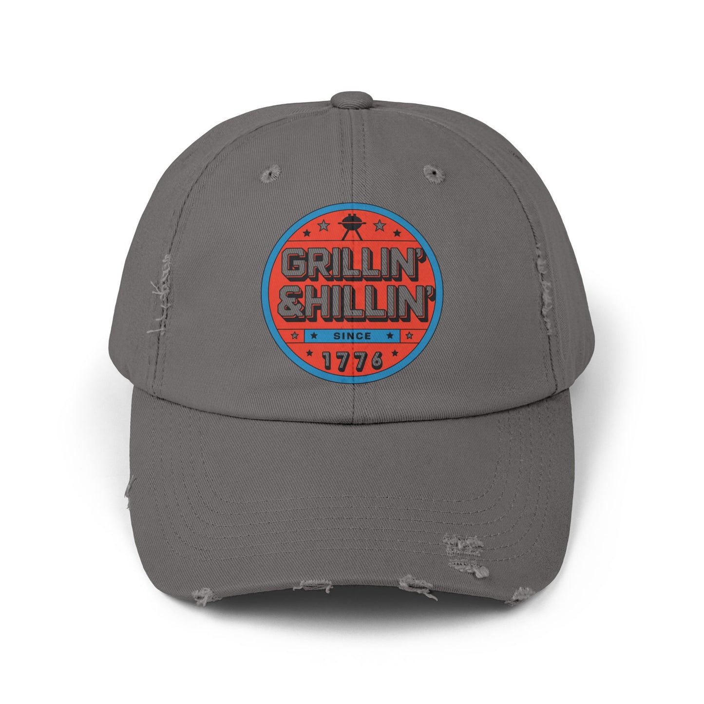 Grillin' Shillin' Unisex Distressed Cap - Casual Outdoor Hat for BBQ Lovers