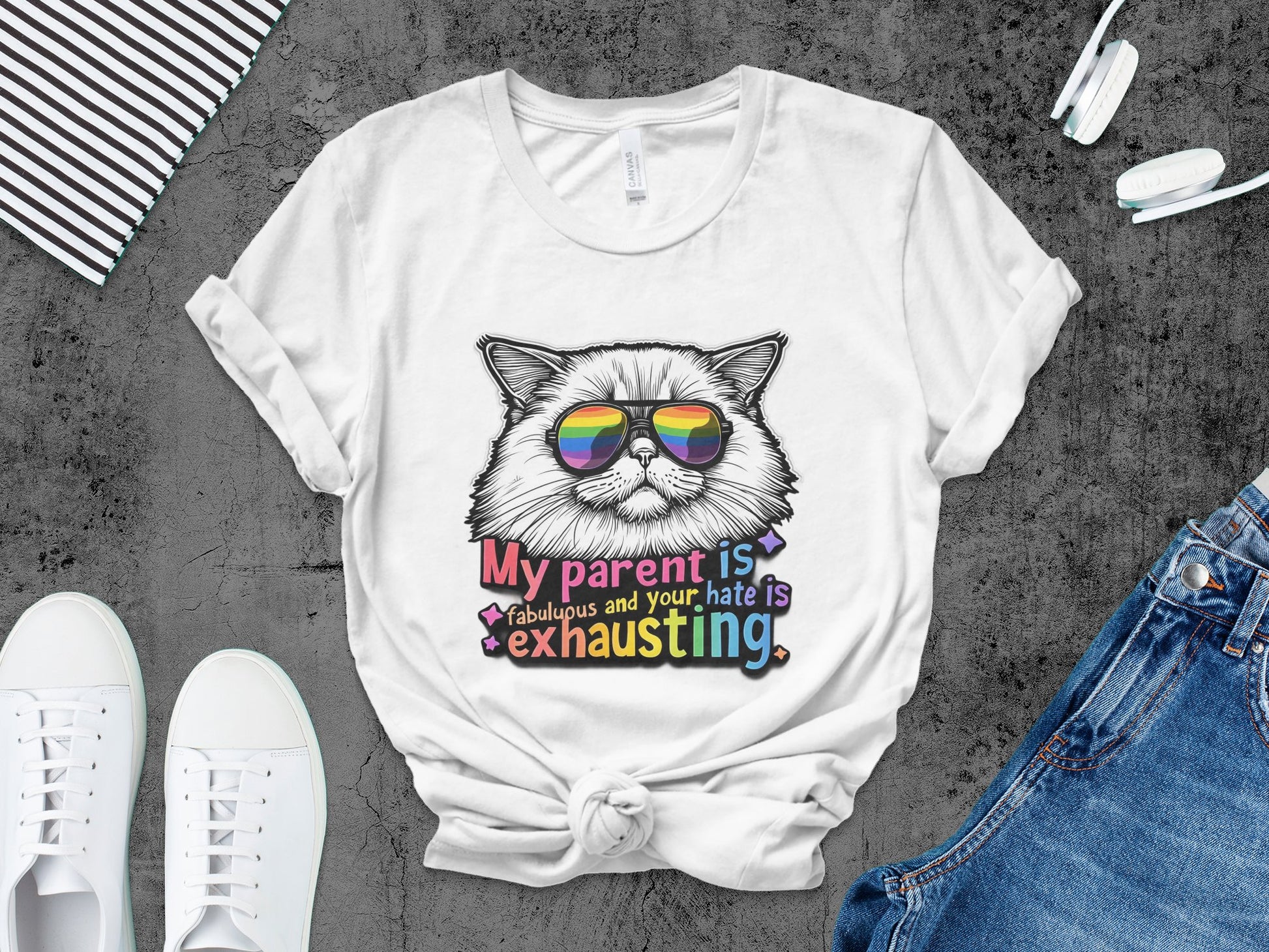 My Parent is Fabulous Cat Themed Shirt Product