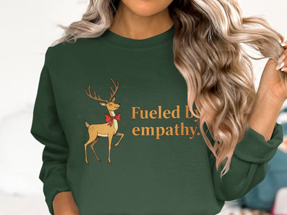Fueled by Empathy Reindeer Graphic Sweatshirt