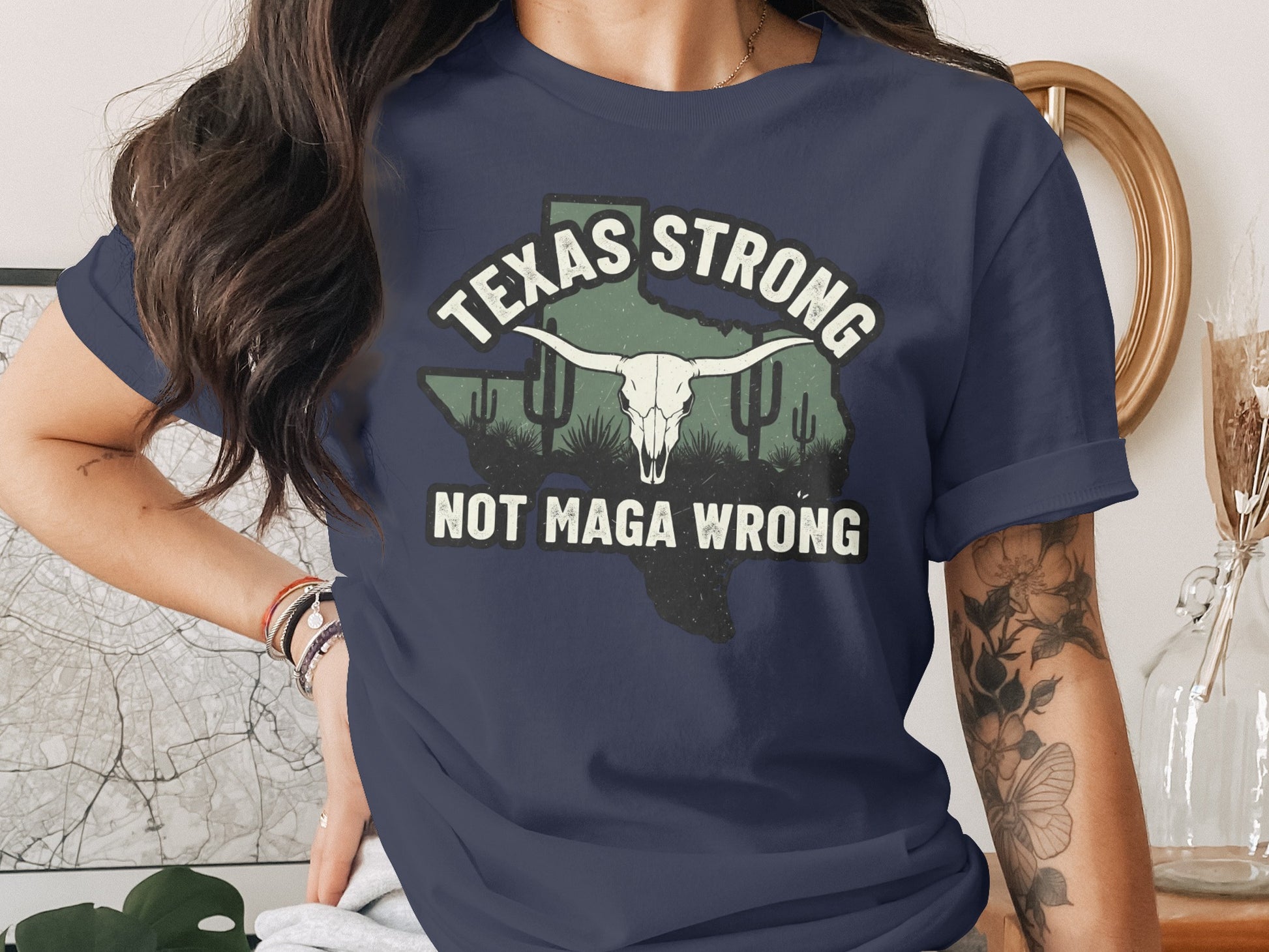 Texas Strong Not MAGA Wrong Graphic Tee product