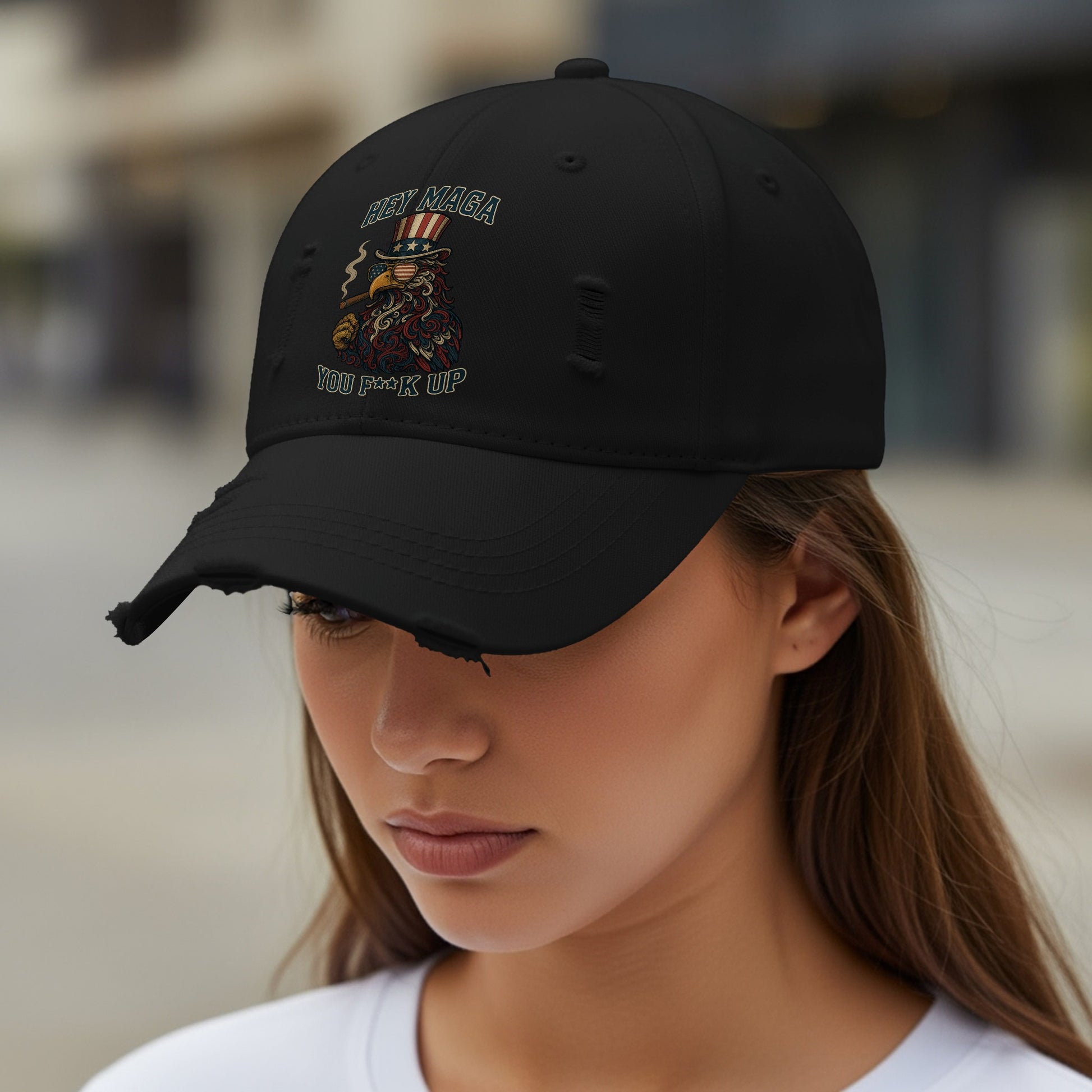 Let MAGA You F**k Up Graphic Distressed Cap product