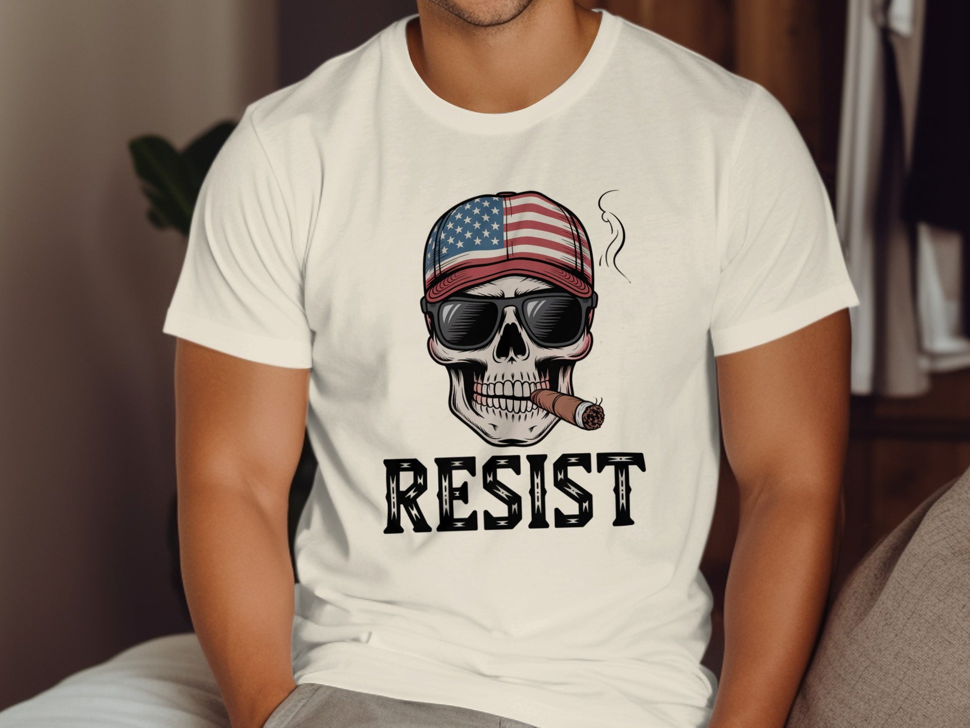 Patriotic Skull with Sunglasses Resist Shirt product