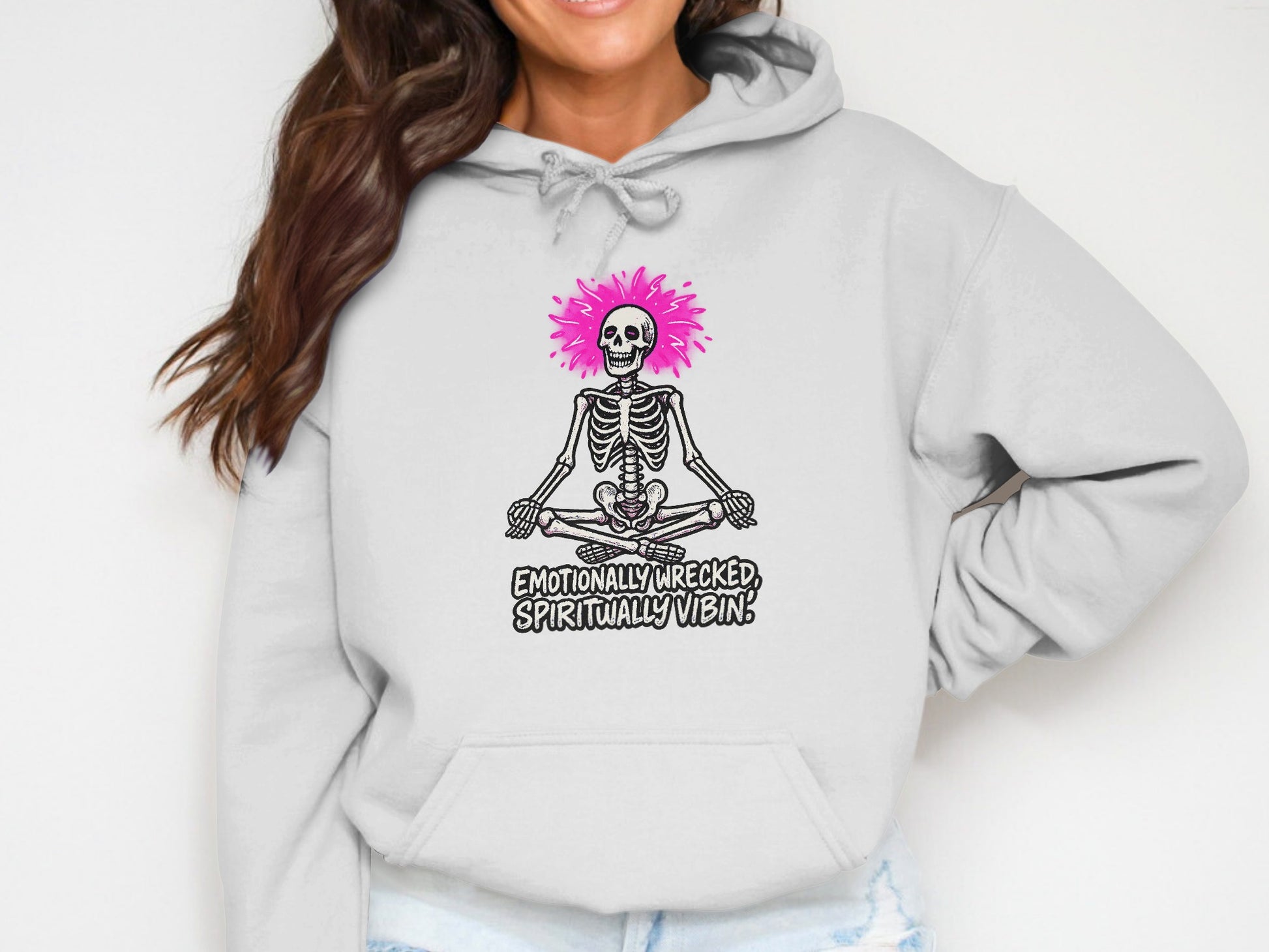 Emotionally Wrecked Spiritually Vibin Hoodie product type