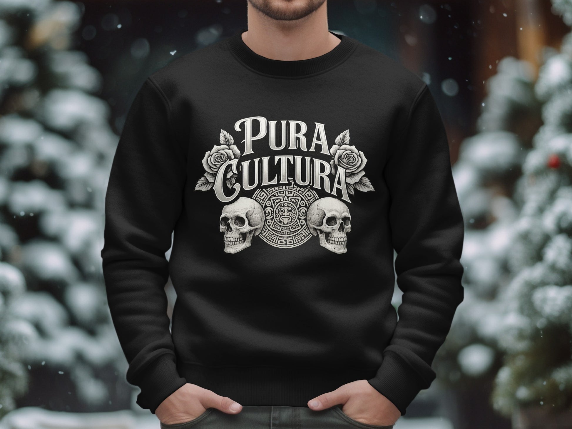 Pura Cultura Skull and Rose Design Sweater product