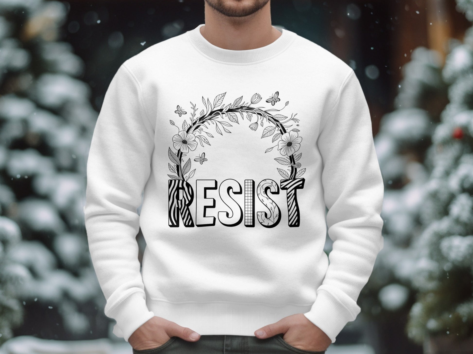 Resist Floral Themed Sweatshirt product