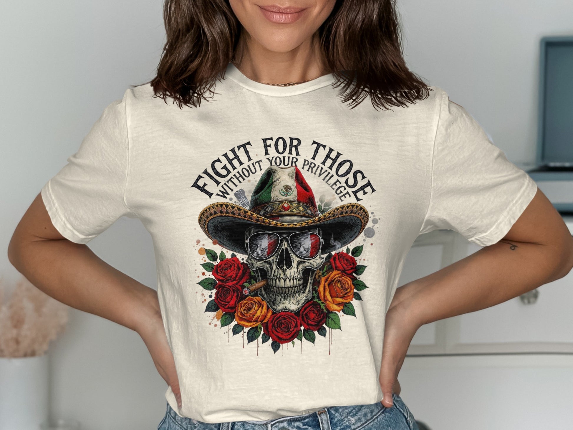 Fight For Those Without Privilege Skull Shirt Product