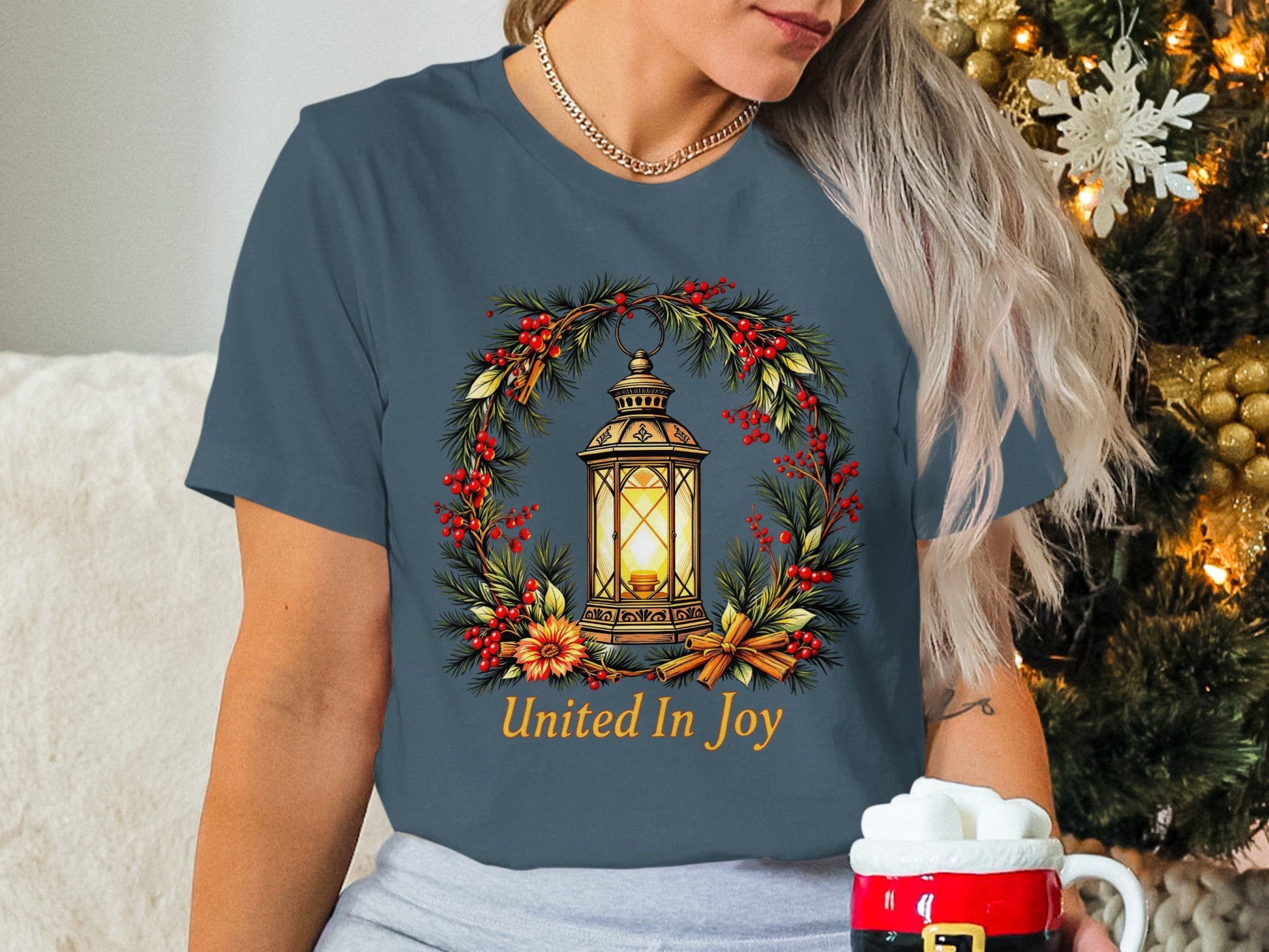 Festive Lantern and Holly Christmas Shirt