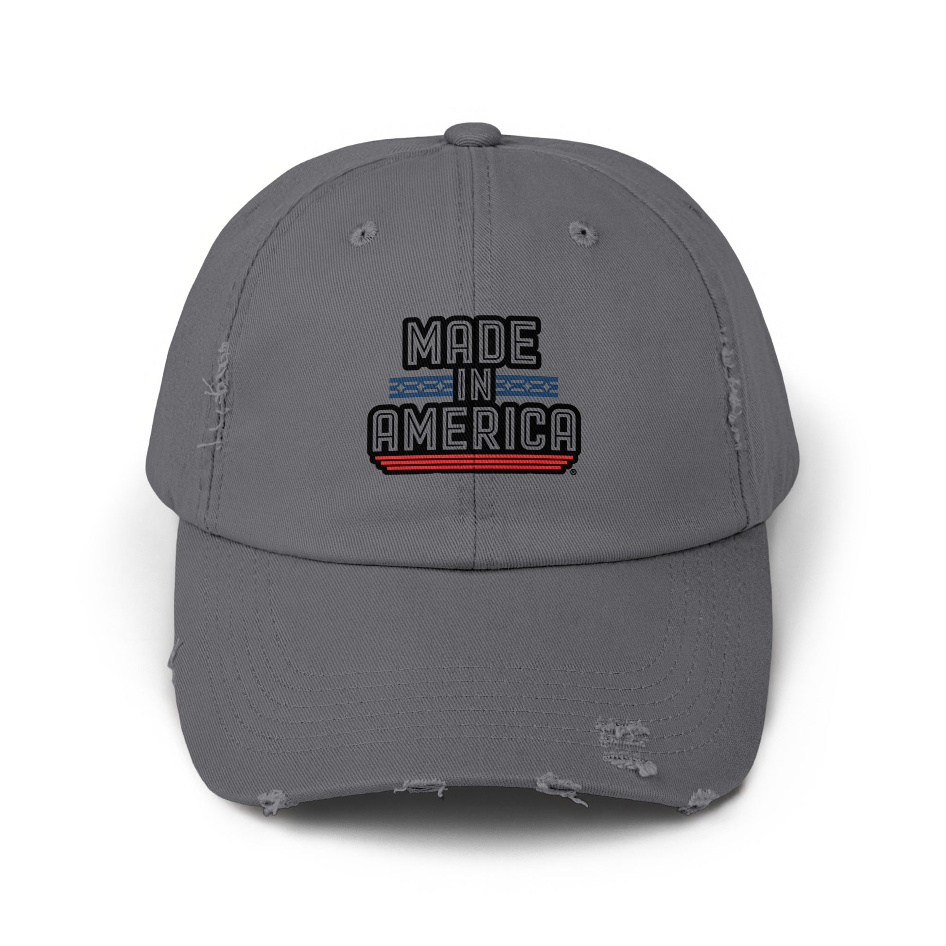 Made in America Text Distressed Grey Hat product