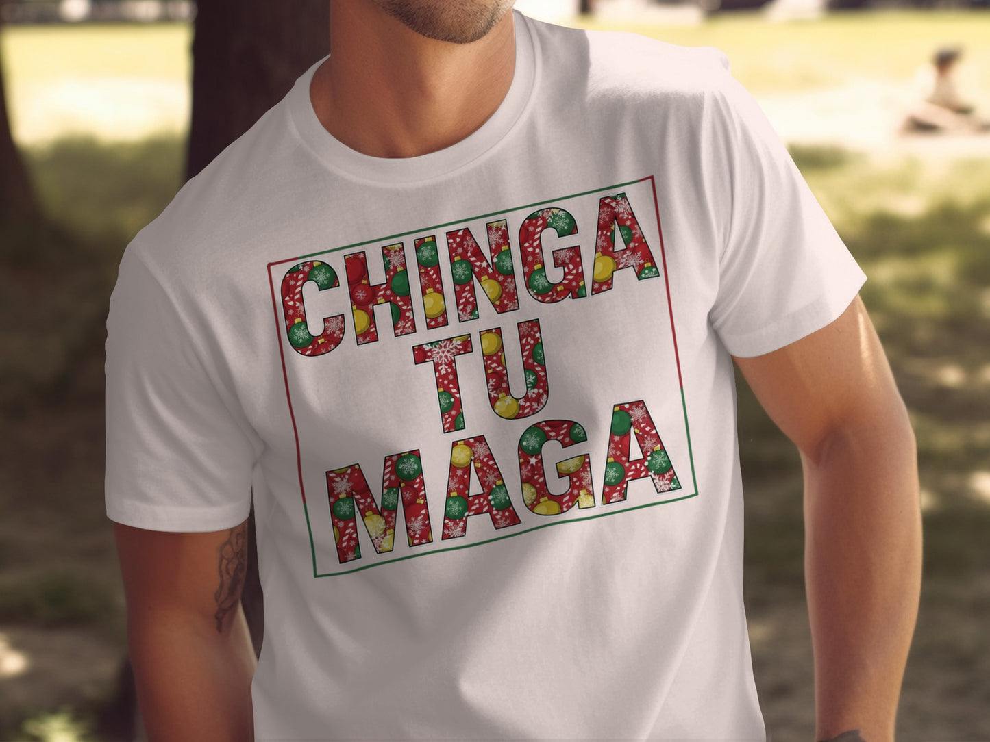 CHINGA TU MAGA T-Shirt with Colorful Lettering