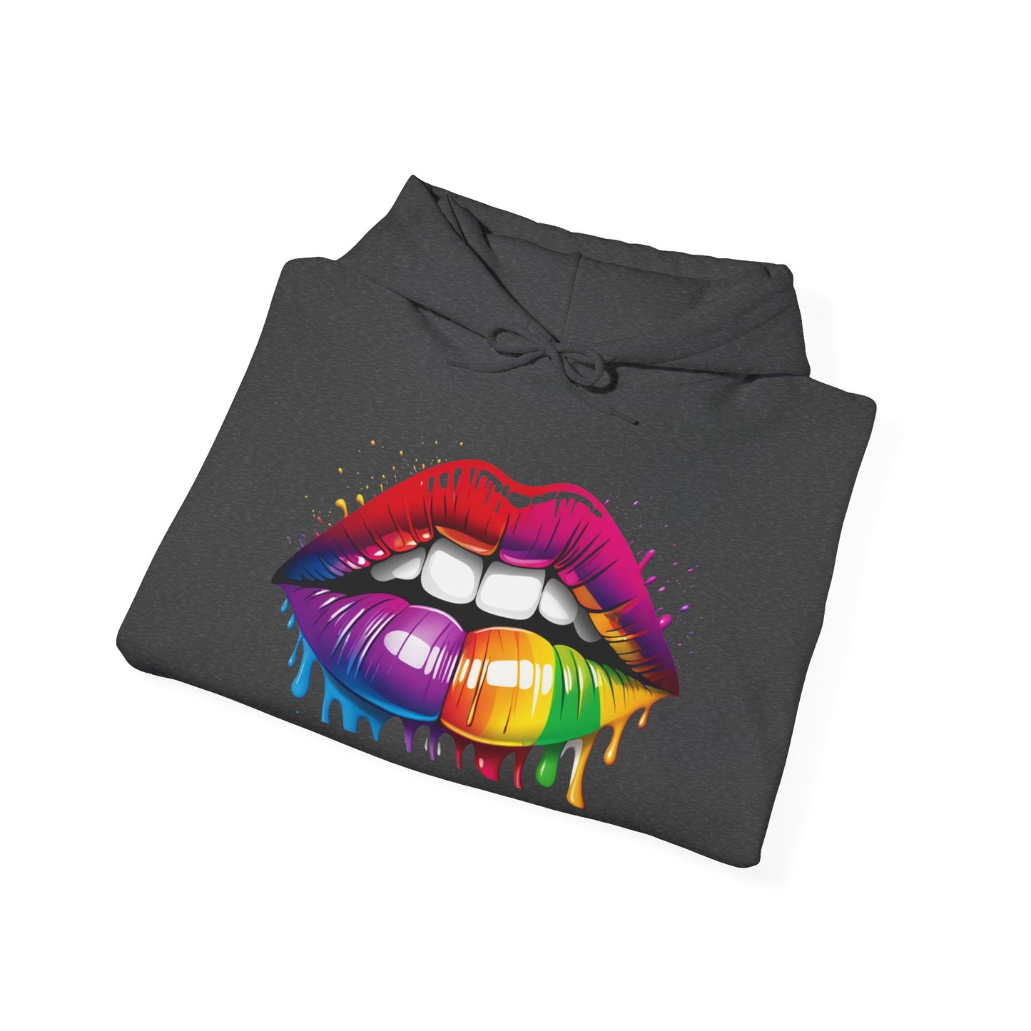 Pride hoodie Rainbow Dripping Lips Hoodie | Unisex Sweatshirt for Pride, LGBTQ+ Events, Casual Wear, Gift Idea, Vibrant Streetwear