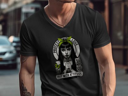 Protest With Love But With Attitude Graphic TShirt product type