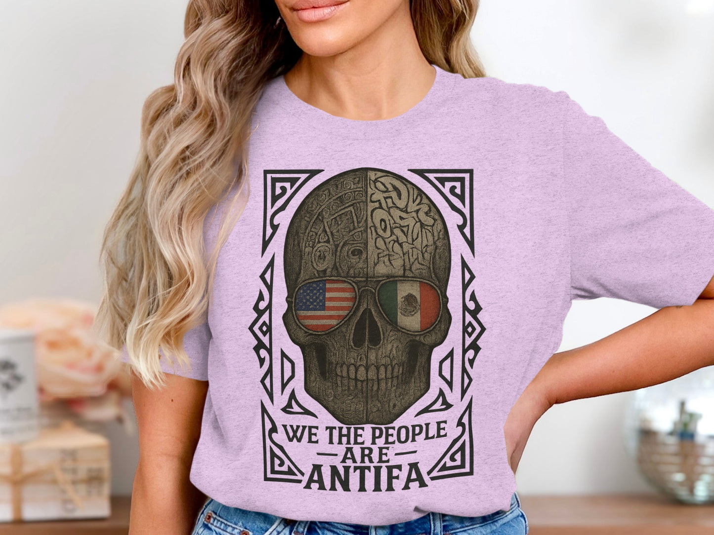 We The People Are Antifa Skull Statement Shirt