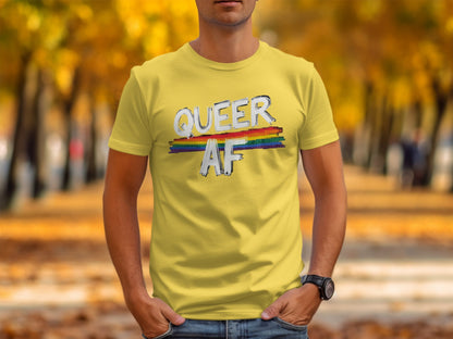 Queer AF Rainbow Graphic Statement T-shirt product